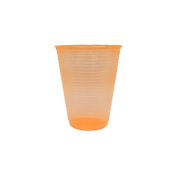 Copo Descartável de Plástico Neon Laranja 180ML com 40 Unidades - Bello