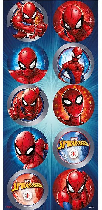 Adesivo Redondo Festa Spider Man Animação Homem Aranha com 30 Unidades -  Ref 110111.0 Regina - CCS Decorações