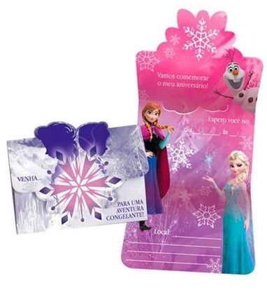 Convite Grande Festa Frozen com 08 Unidades - Ref 101951.1 Regina(out)