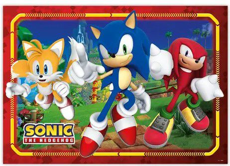 Painel Decorativo 4 Laminas Festa Sonic 126x88cm com 1 Unidade - Ref 114772.2 Regina