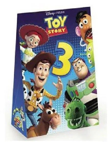 Caixa Surpresa Trapézio Festa Toy Story 12x6x18cm com 10 Unidades - Ref 532416 Cromus