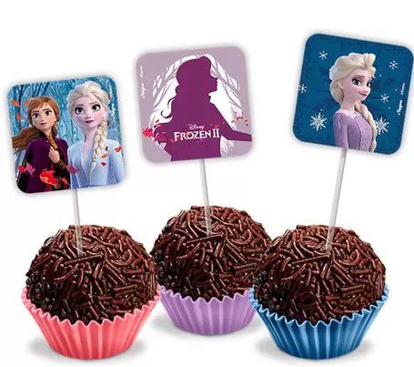 Pick Decoração Para Doces Festa Frozen com 08 Unidades - Ref 114826.5 Regina