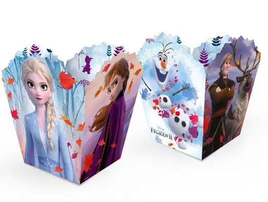 Cachepot de Papel Decorado Festa Frozen com 4 Unidades - Ref 117075.9 Regina