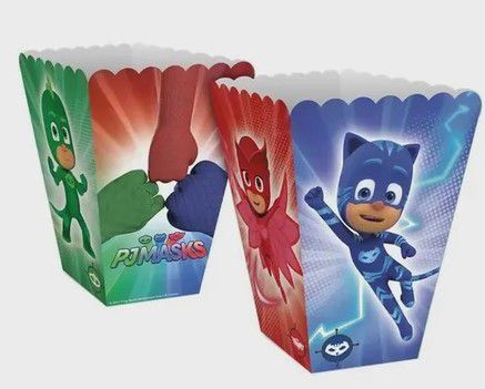 Mini Caixa Para Pipoca Festa Pj Masks 11x7cm com 12 Unidades - Ref 109357.6 Regina
