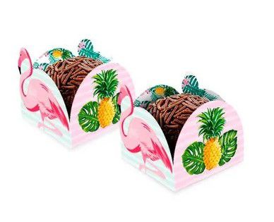 Porta Forminha Para Docinhos Festa Flamingo com 50 Unidades - Ref 116409.0 Regina