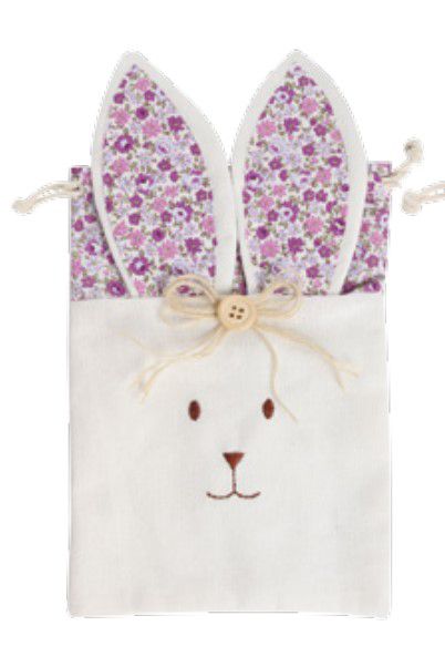 Bolsinha de Páscoa Coelho Lilas 24x13x18cm - Coleção Flower - Ref 1821137L Páscoa Cromus