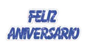 Painel Faixa Feliz Aniversário Glitter Azul 76x16cm - Ref 113006 Piffer