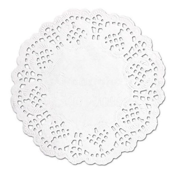 Papel Rendado Branco Redondo Doilies 25.5cm com 20 Unidades - CCS Decorações