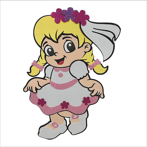 Painel Decorativo de E.V.A Noiva Festa Junina 49x34.6 - Ref 204113 - Piffer