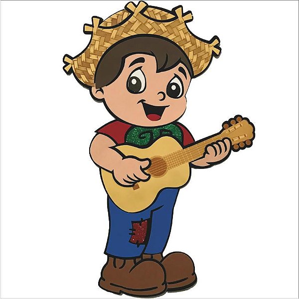 Painel Decorativo de E.V.A Menino com Viola Festa Junina - Ref 204109 - Piffer