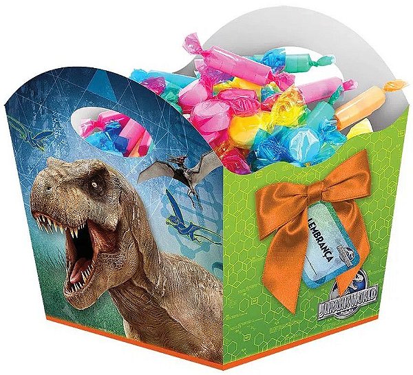 Cachepo Decorativo Festa Jurassic World 8x11cm com 8 Unidades - Festa Dino Baby - Festcolor