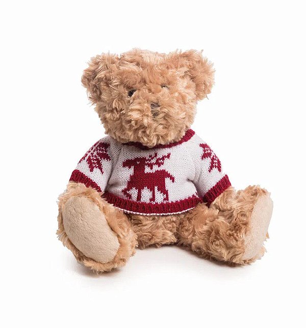 Urso de Pelúcia com Blusa de Tricô Branca - Coleção Honeymoon - Ref 1641850 Cromus