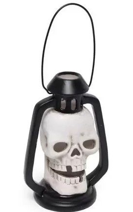 Lampião Caveira de Led Halloween 15.5x11x23cm - Ref 29003214 Cromus