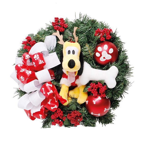 Guirlanda Decorada de Natal Pluto Disney 40cm - Ref 1924918 Cromus