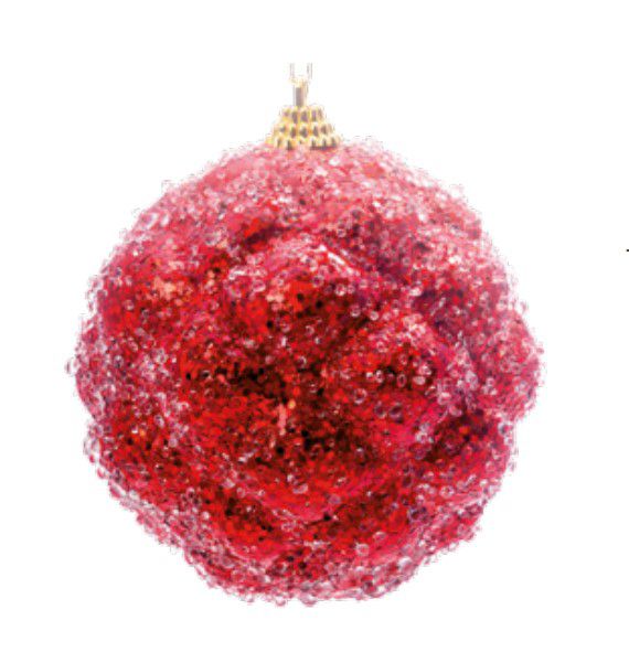 Bola de Natal Nevada Vermelha 8cm Jogo com 6 Unidades - Ref 1241962 Cromus