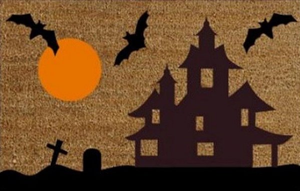 Tapete Capacho Mansão Mau Assombrada 60x40cm - Halloween - Cromus