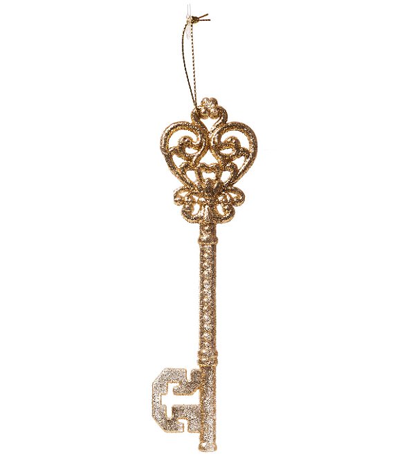 Enfeite de Pendurar Chave Ouro com 1 Unidade - Ref 1361758 Cromus