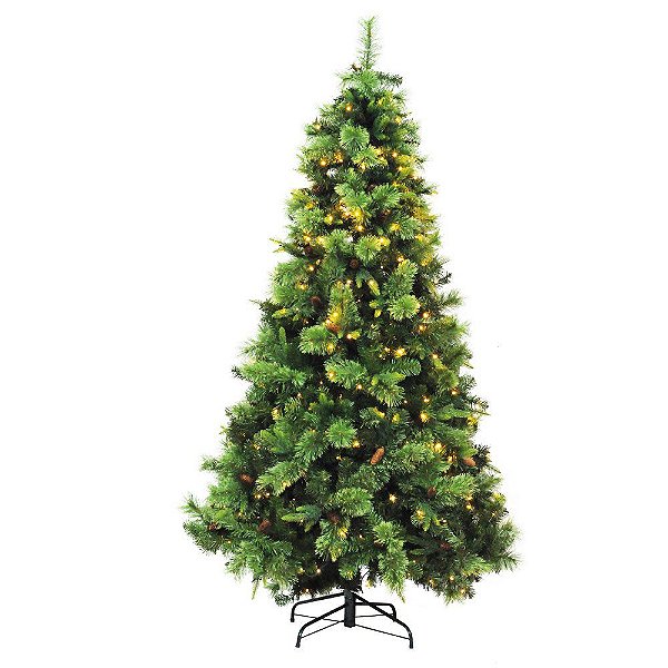 Árvore de Natal com Led Verde Galho Duplo Toscana 210cm 1748 Hastes - Ref 1023665 Cromus