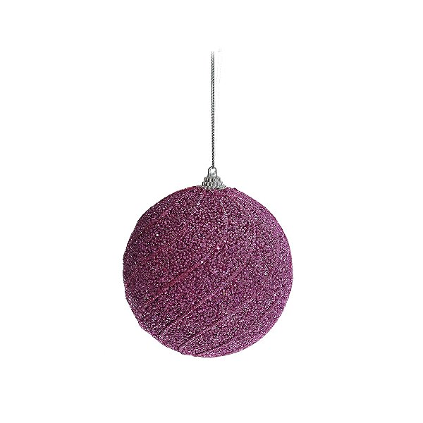Bolas de Natal Ondas Rosa Claro 10cm Jogo com 6un - Bolas Natalinas - Ref 1510916 Cromus