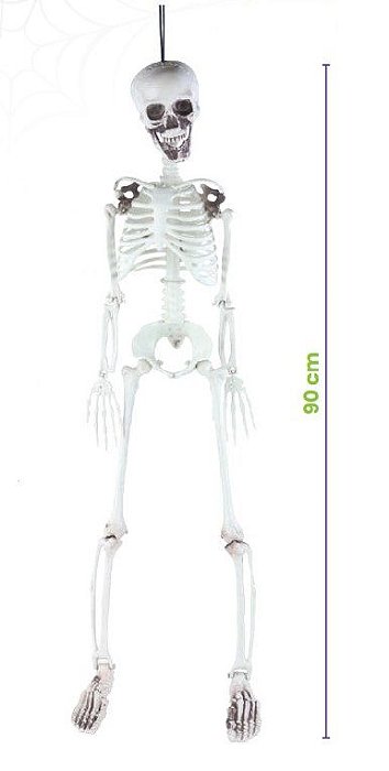 Enfeite Caveira Esqueleto Articulado Halloween 90cm - Ref 29003602 Cromus
