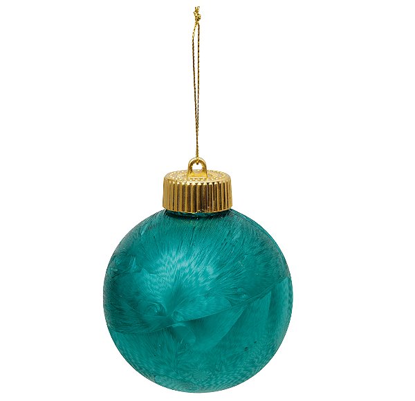 Bolas de Natal Verde Esmeralda com Dourado 8cm Jogo com 6Un - Bolas Natalinas - Ref 1924208 Cromus