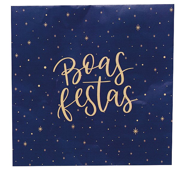 Guardanapo de Papel Decorado Azul Boas Festas 32,5x32,5 com 20 Folhas - Ref 1924321 Cromus