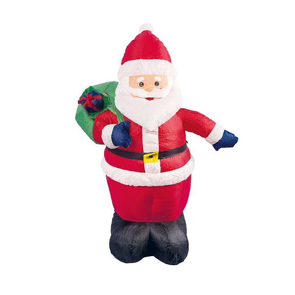 Boneco Inflável Papai Noel com Saco de Presentes 120cm Bivolt - Ref 1470959 Cromus