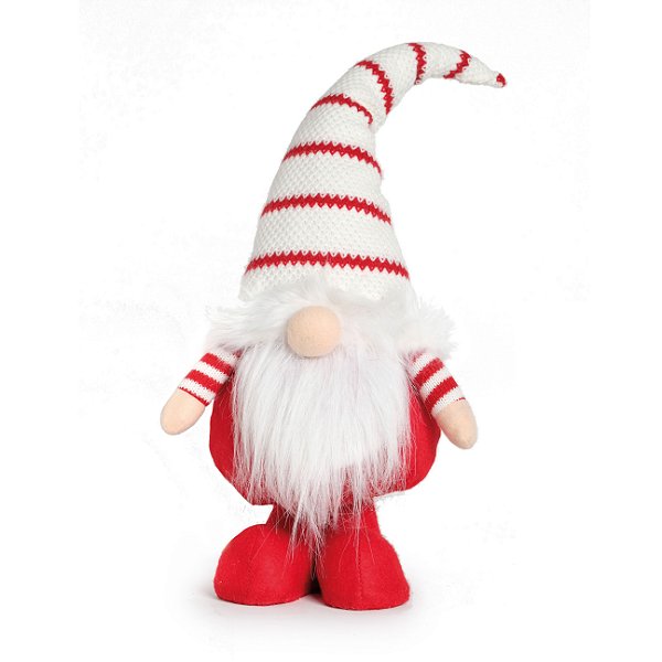 Boneco Kringle Gnomo Em Pé Vermelho e Branco 33cm - Coleção Papai Noel Nordica - Ref 1209466 Cromus