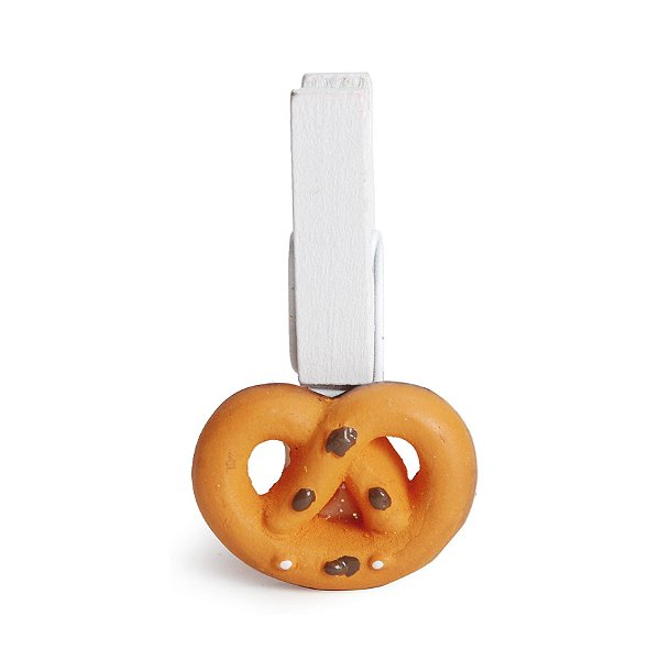 Mini Prendedor de Madeira Decorado Natal Pretzel com 6 Un - Prendedores de Natal - Ref 1210095 Cromus