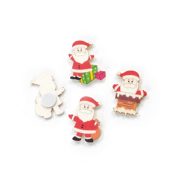 Mini Adesivos Papai Noel 3x1x1cm com 6Un - Ref 1615405 Cromus