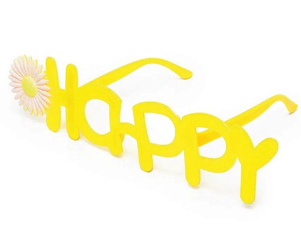 Acessório Óculos Amarelo Happy com 1 Unidade - Ref 29003312 Cromus
