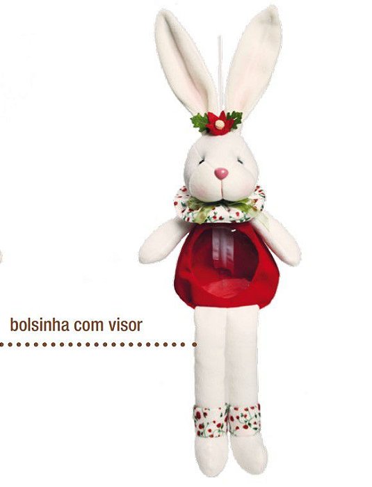 Bolsinha Coelha com Visor Transparente 45cm - Coleção Goiabinha - Ref 1822076 Cromus