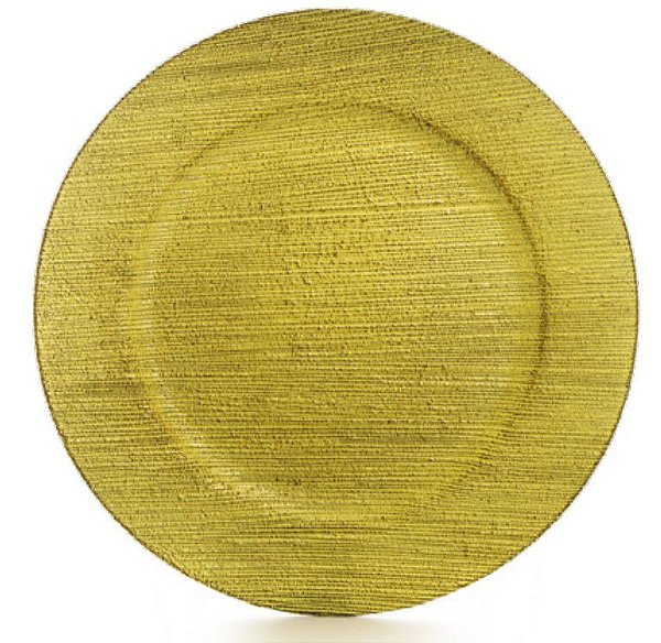 Sousplat de Melamina Texturizado Amarelo 33cm - Mesa Posta - Ref 1821628 Cromus