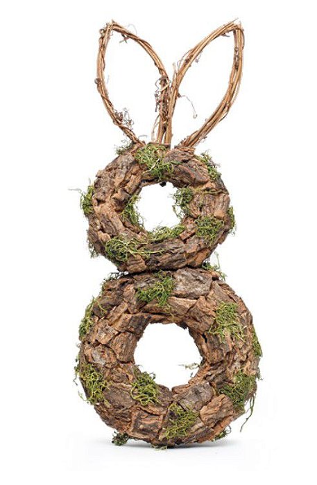 Silhueta de Coelho em Madeira e Musgo - Coleção Rustic - Ref 1827103 Cromus