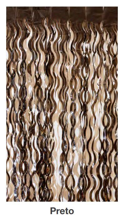 Cortina Decorativa Espiral 2x1mts Preto - CCS Decorações