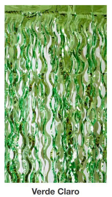 Cortina Decorativa Espiral 2x1mts Verde Claro - CCS Decorações