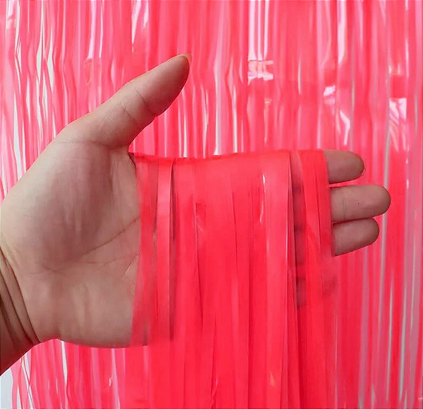 Cortina Decorativa Neon Rosa 1x2m - CCS Decorações