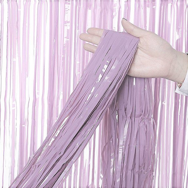 Cortina Decorativa Fosca 2x1mts Lilas Claro - CCS Decorações
