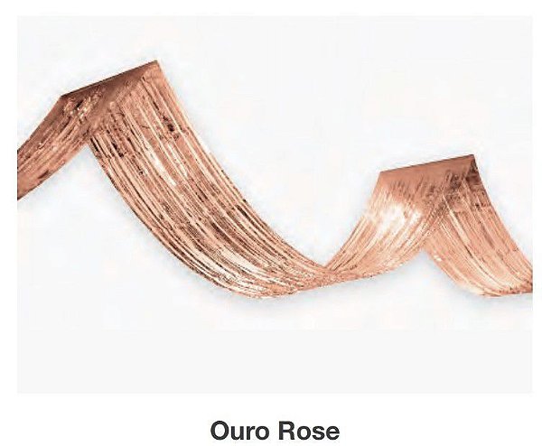 Cortina Metalizada de TETO 33cmx450cm Ouro Rosê - CCS Decorações