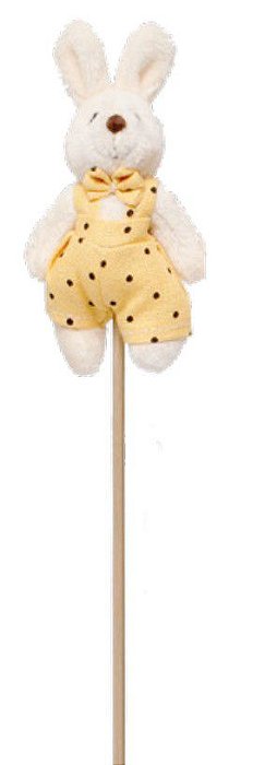 Pick Coelho de Pelúcia no Palito Roupa Poa Amarelo- Ref 1827212MA Páscoa Cromus