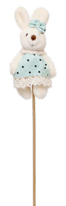 Pick Coelha de Pelúcia no Palito Roupa Poa Verde - Ref 1827212FV Páscoa Cromus