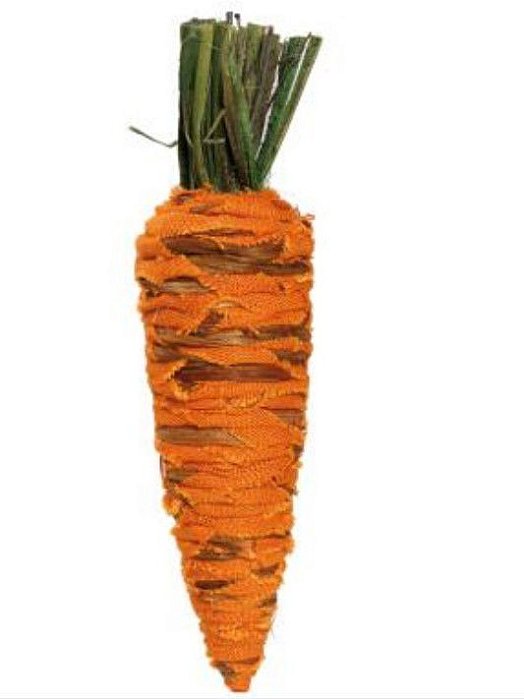 Cenoura Decorativa de Rattan com Juta e Palha 42x10x10cm - Coleção Cenouras - Ref 1820034 Cromus