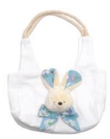 Bolsinha de Tecido com Coelho Floral Azul - Coleção Daisy - Ref 1013228A Páscoa Cromus