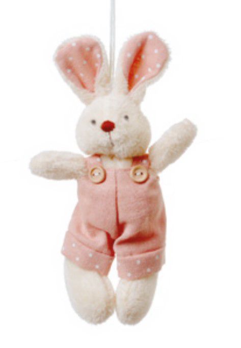 Mini Coelho de Pelúcia com Roupa Rose 15cm - Ref 1220387 Cromus