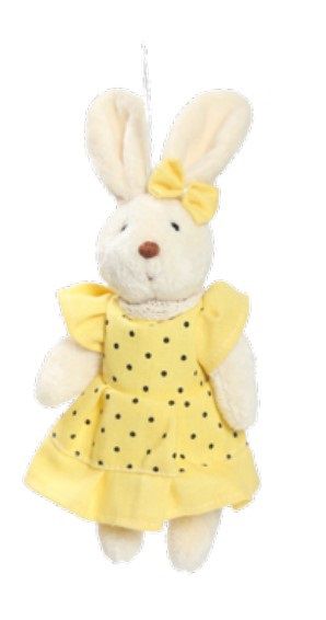 Mini Coelha de Pelúcia Roupa Amarela Acqua Poá 22cm - Ref 1820591FA Páscoa Cromus