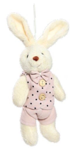 Mini Coelho de Pelúcia Roupa Rosa Acqua Poá 22cm - Ref 1820591MR Páscoa Cromus