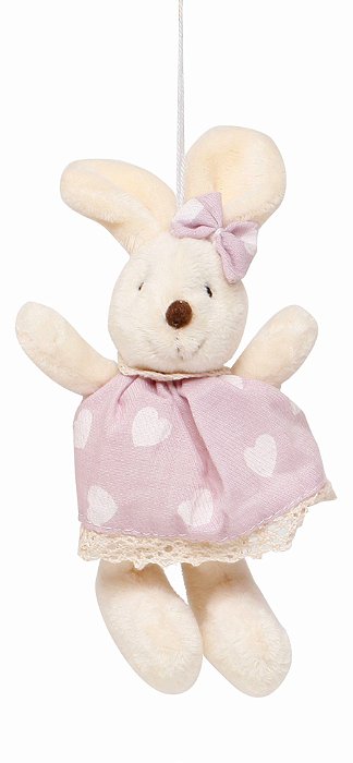 Mini Coelha de Pelúcia Roupa Lilas 15x8cm - Ref 1827252FL Cromus