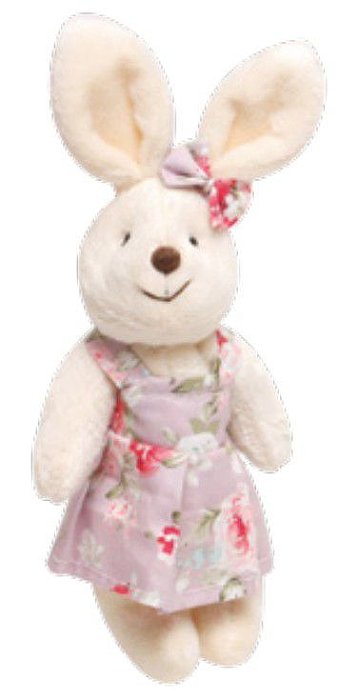 Mini Coelha de Pelúcia Vestido Floral Lilas 20cm - Ref 1827238FL Cromus
