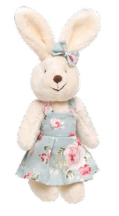 Mini Coelha de Pelúcia Vestido Floral Verde 20cm - Ref 1827238FV Cromus