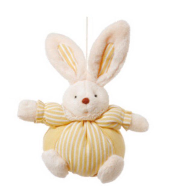 Mini Coelho de Pelúcia Bolinha Amarelo 18x13xm - Ref 1220497 Cromus